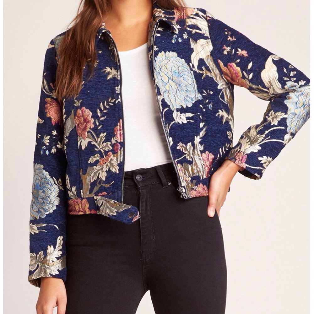 Blue Brocade Betty Floral Jacket